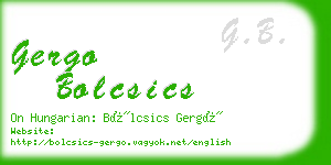 gergo bolcsics business card